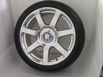 $785 Each. Excellent OEM 21" Rolls Royce Polished Wheel Rim Tire