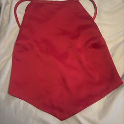 Red Satin Halter Top S Backless Party Going Out Top
