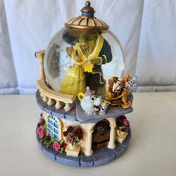 1991 Disney Beauty and the Beast "Rose Garden" Musical Snow Globe