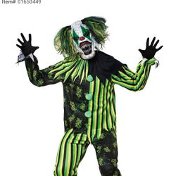 Neon Green Chaos Clown Costume 