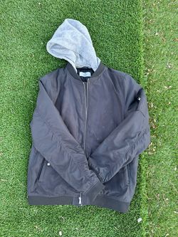Black Hooded Bomber Jacket