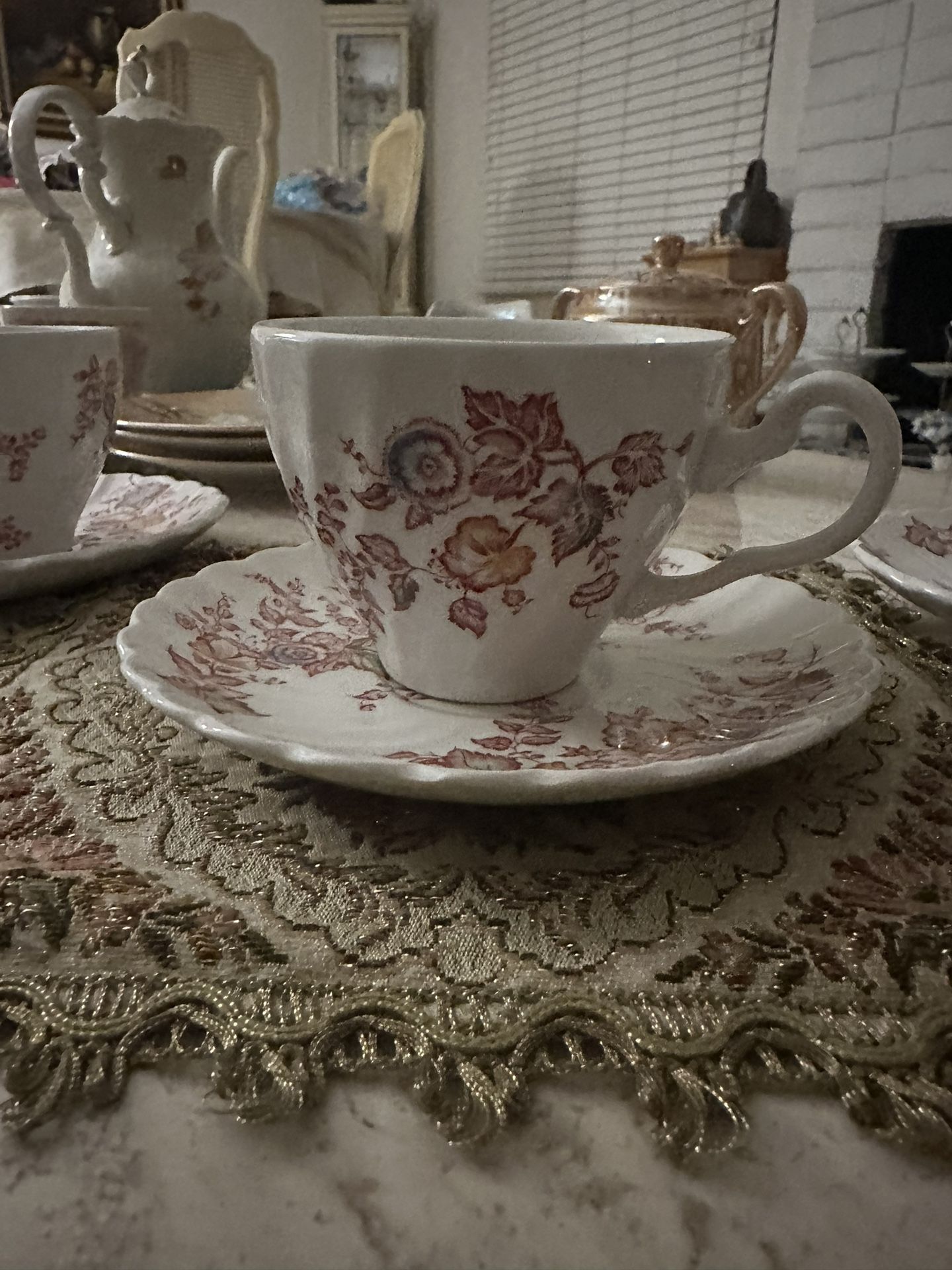 English Tea Cup & Saucer- “Jolie” pattern