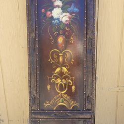 Large Hand-Painted Vintage Wall Panels – Ornate Mediterranean / Tuscan Decor – Set of 3 (or Sold Individually)