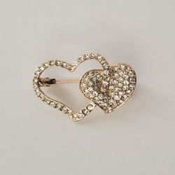 Double Heart Brooch pin
