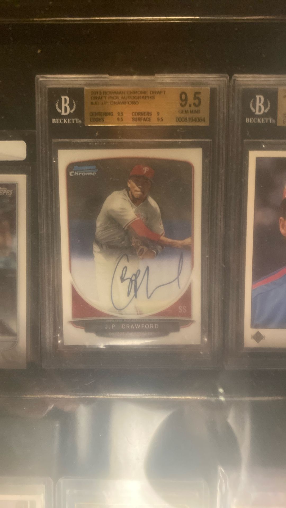 2013 JP Crawford Bowman Chrome RC Autograph Bgs 9.5 Hot