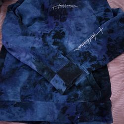 Blue and black tie-dye Hollister hoodie 