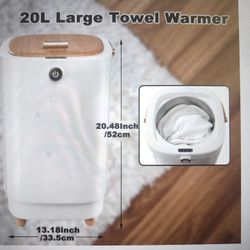 Large Capacity Towel Warmers, Luxury Portable Bucket Towel Warmer For Bathroom With 15/30/45/60 Timing & Overheat Protection Fits Up To Three 70"X80" 
