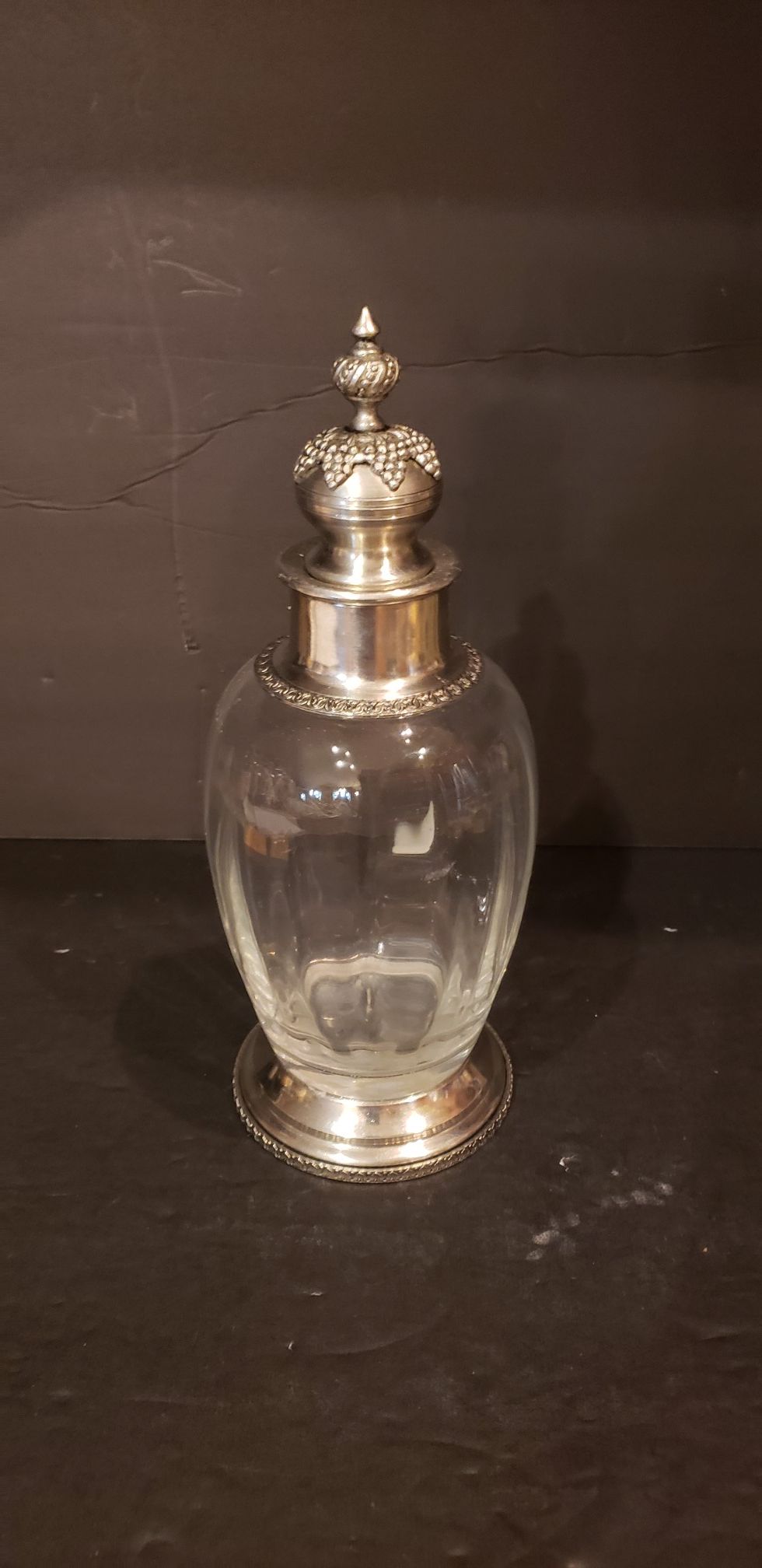 Vintage Pewter Glass Decorative Decanter - made in Portugal