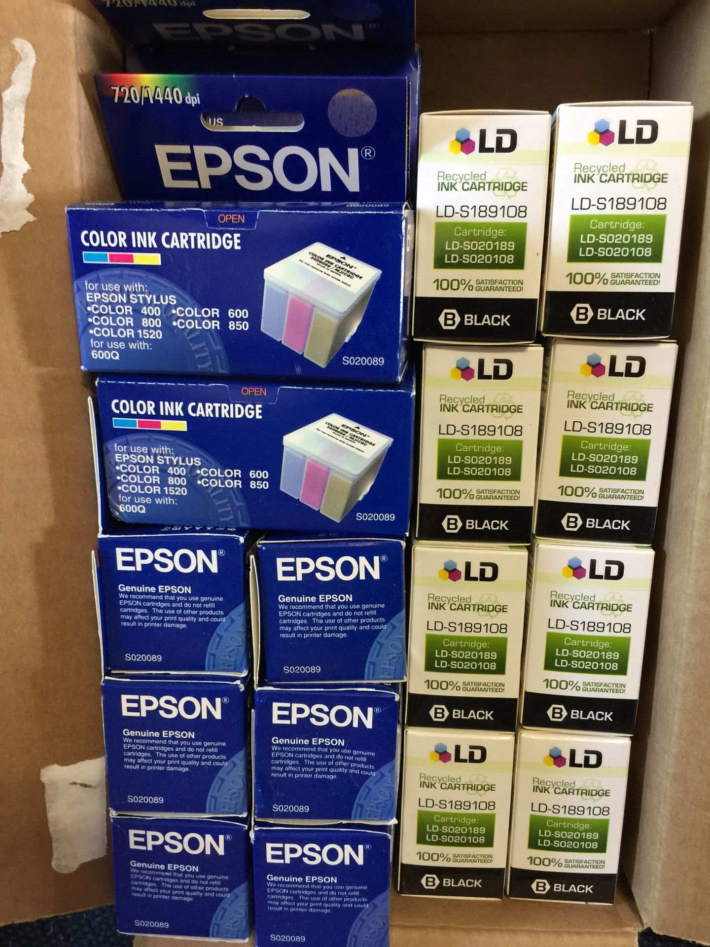 Older printer ink still sealed for Epson