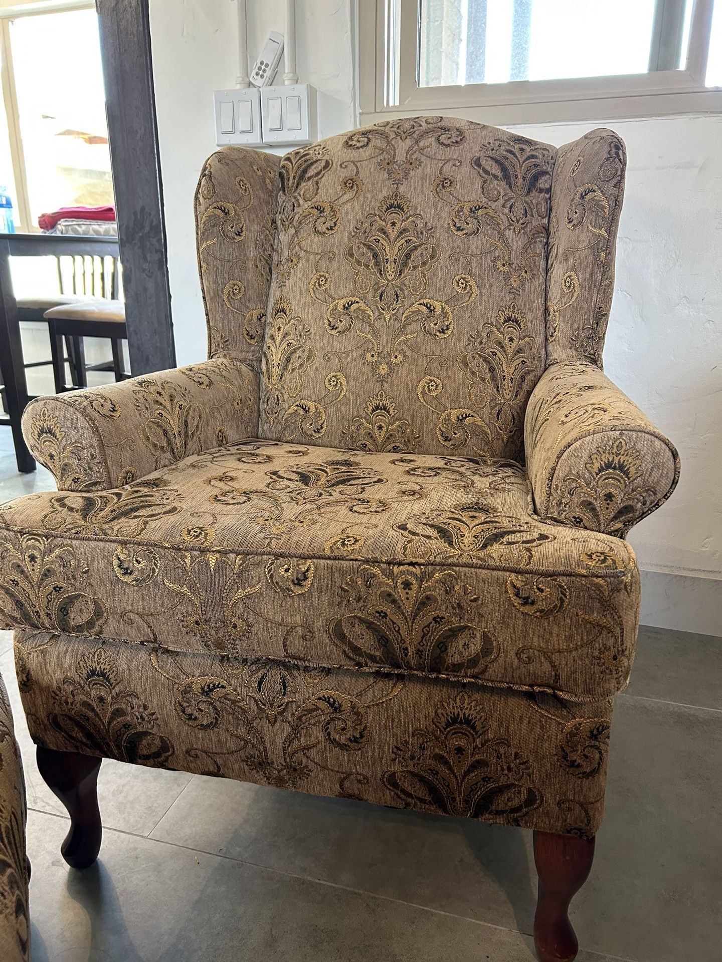 Paisley Coco Wingback Chair And Ottoman