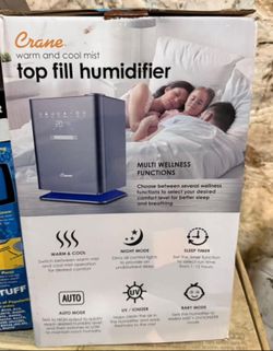 Crane Warm-and-Cool Mist Top-Fill Humidifier, New in Box