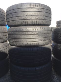275/45/20 Pirelli set of used tires in great condition 60-70% tread 250$ plus tax for 4. Installation balance and alignment available but not include