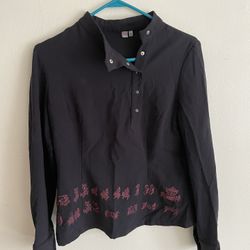 This is a women's shirt or light jacket with **Chinese retro elements (Guochao/New Chinese Style)**. • Size: Marked as L (165/88A), it is a standard p