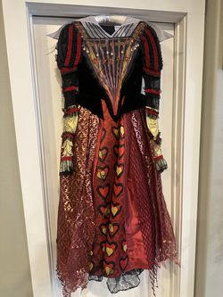 Halloween Chasing Fireflies DISNEY Costume, Girls Size 12, Queen of Hearts
