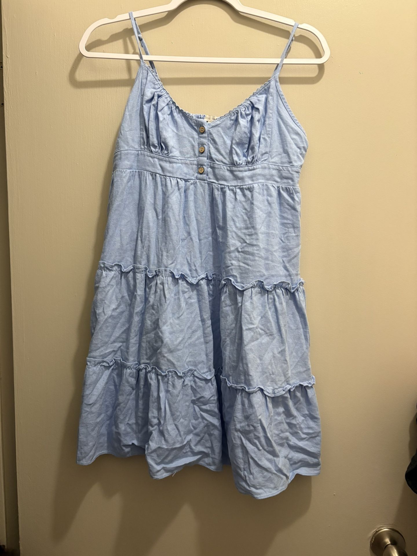 Light Blue Tiered Sundress - Size Medium