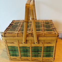 Picnic Basket w/Handles, Rectangular 12”X17”X10 1/2” Deep.