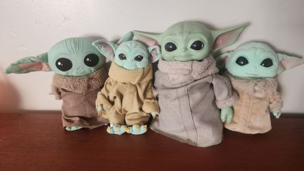 Star Wars Grogu (Baby Yoda) Plush Collection – 4 Plush Lot