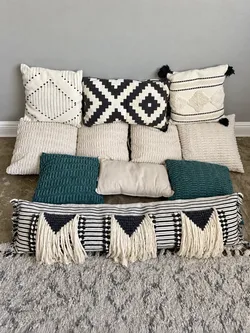 Assorted decorative pillows