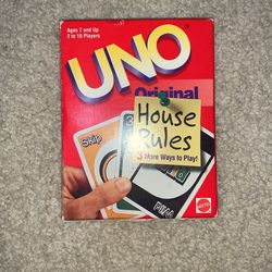Uno Original House Rules Card Game