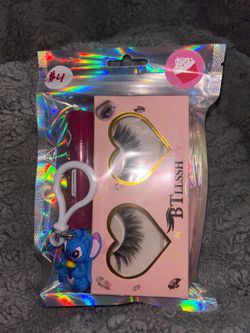 eyelashes plus keychain lip stick