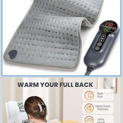 Heating Pad - Electric Heating Pad for Back Pain and Cramps Relief, Moist Heat Pad for Shoulder, Knee, Neck, 6 Heat Settings & Auto Shut Off and Machi