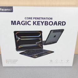 iFacemall Core Penetration Magic Keyboard Blue/Teal Ipad Pro 13" 2024 Rotating