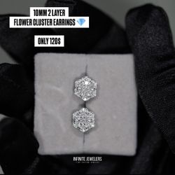 💎 VVS 10mm 2 Layer Moissanite Cluster Earrings – Only few In Stock!