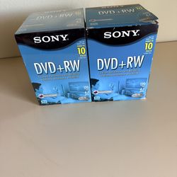 New Sony DVD+RW 10 Pack