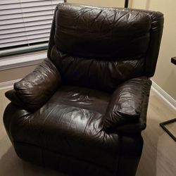 Dark Brown Leather Recliner