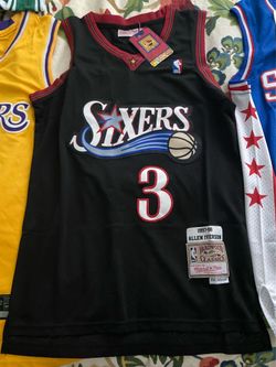 Allen Iverson throwback jersey black 76ers  men's medium