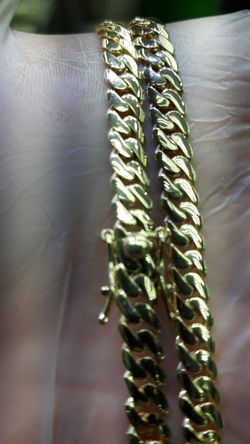 14k gold Cuban link chain hand made 24 inch 6mm 50.2 grams