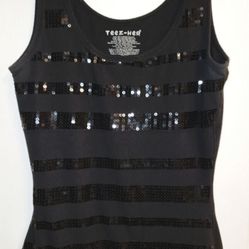 Black Sequin Tank Top