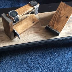 Special Walnut Stain Phone Holder With Key ,wallet And Watch Holder
