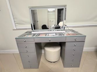 OBO. Gray Makeup Vanity Desk