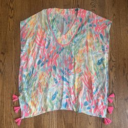 Lilly Pulitzer El Bravo Way Cover Up Tunic Dress Sparkling Sands