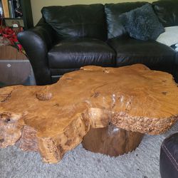 Real Burl Wood Coffee Table