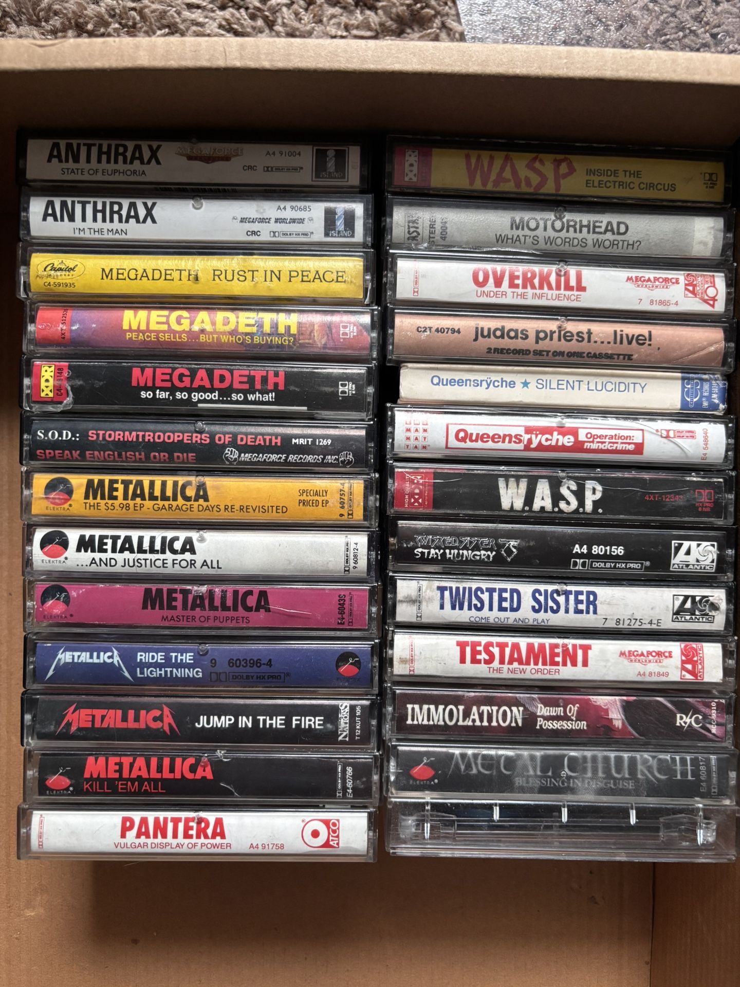 Metal Cassette Tape Lot and Promo Megadeth Poster OBO