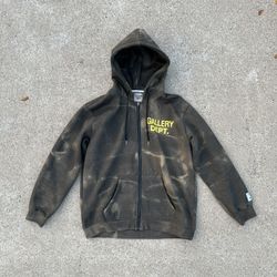 Gallery Dept Sunfaded Logo Zip Up Hoodie