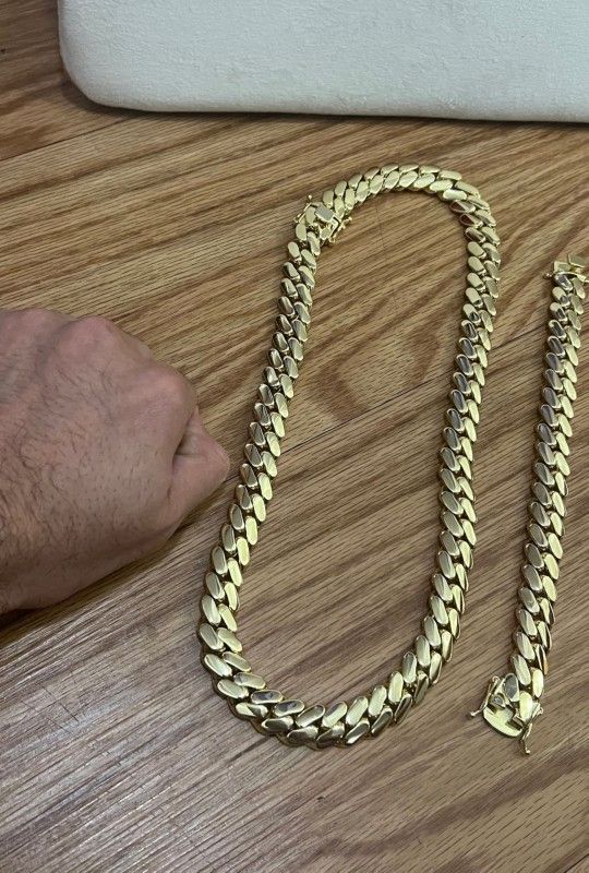 New Cuban Set 16MM Heavy Gold Plated Doesn't Loses Color
