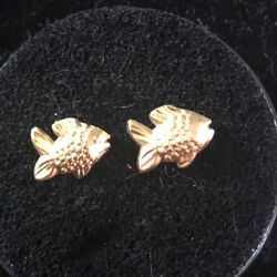 14k gold fish earrings