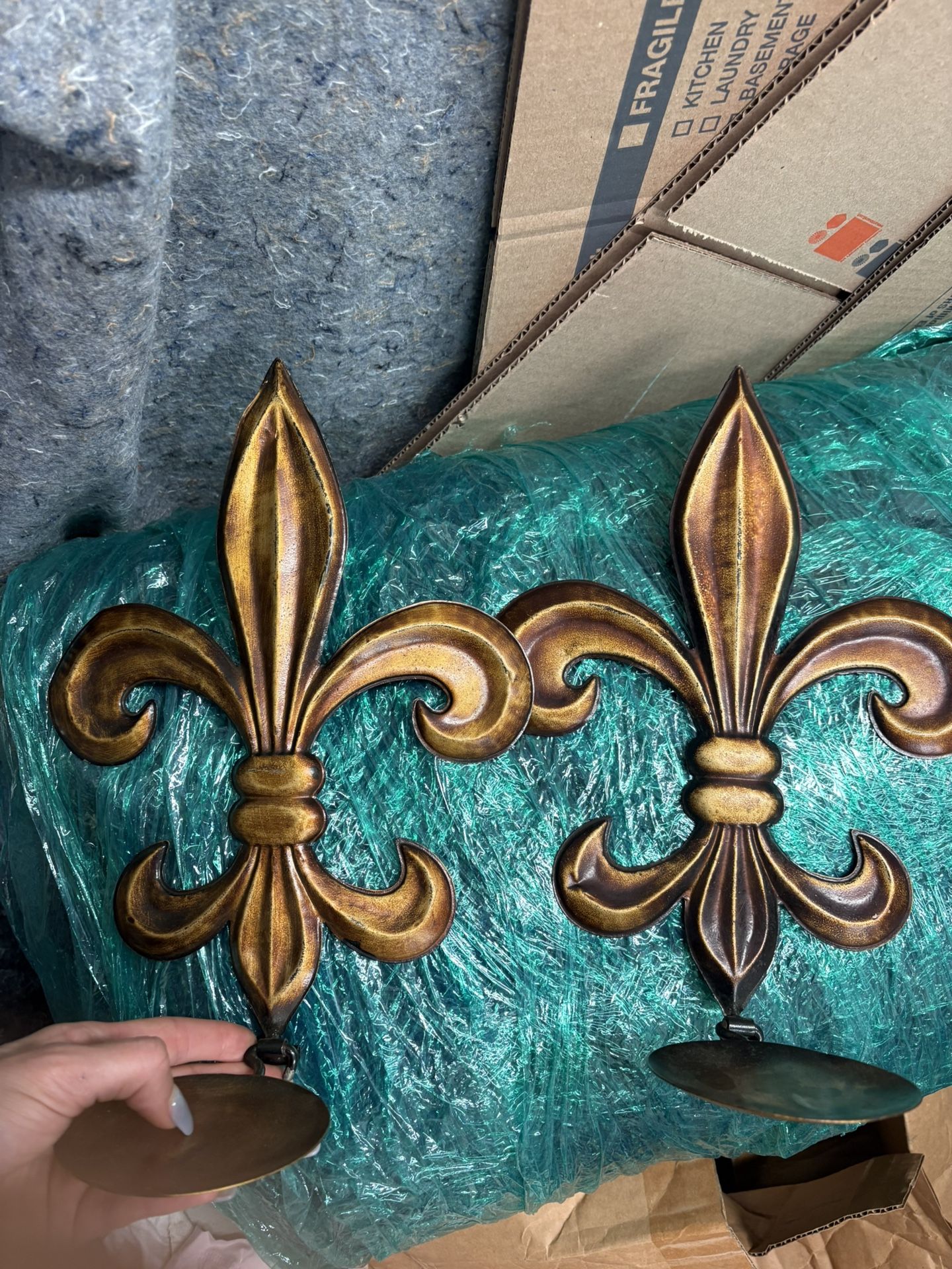 2 Fleur De Lis Candle Holders