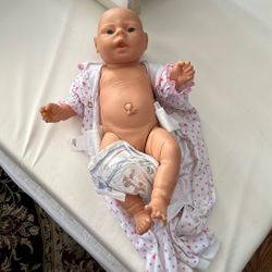 Vintage Anatomical Correct New Born Baby Girl Doll, 18 Inches.