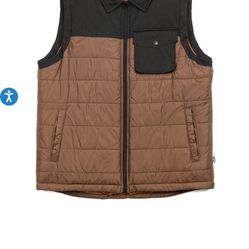 Fasthouse Prospector Puffer Vest - Black / Brown - Large - NEW* 