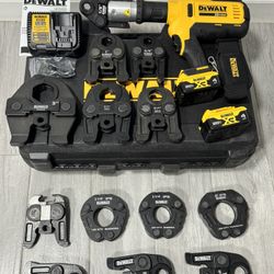 DEWALT 20V MAX Cordless Press Tool, (6) Press Jaws Sized 1/2 in. to 2 in., (2) 20V 4.0Ah Batteries, and Charger
