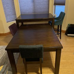 Dark Wood Dining & Pub Table Set 