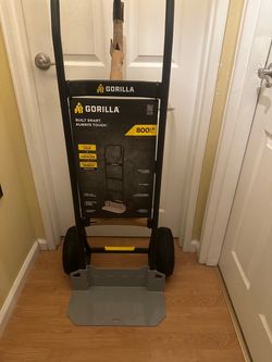 Gorilla 800 lbs. Capacity Steel Hand Truck with Multi-Grip Handle, Wideload Toe Plate, Super Duty Axle with Non-Slip Foot Lever
