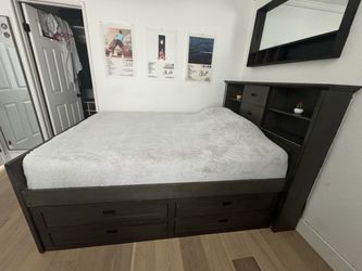 Bed Frame With nightstand And Mirror 