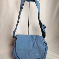 L.L.Bean Blue Canvas messenger bag heavy duty . 
