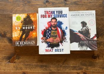 3 Books - 13 Hours, American Sniper, Mat Best (thank you for my service)