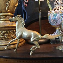 Mid-century Brass Horse Statue

